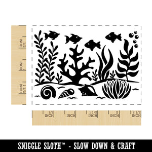 Under the Ocean Sea Aquarium Life Rectangle Rubber Stamp for Stamping Crafting
