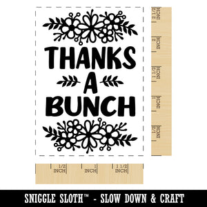 Floral Arrangement Thanks a Bunch Thank You Rectangle Rubber Stamp for Stamping Crafting