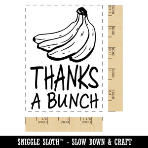 Thanks a Bunch Bananas Thank You Rectangle Rubber Stamp for Stamping Crafting