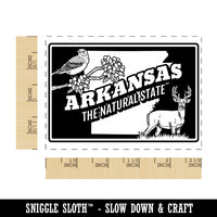 Arkansas Natural Apple Blossom Mockingbird White-tailed Deer United States Rectangle Rubber Stamp for Stamping Crafting