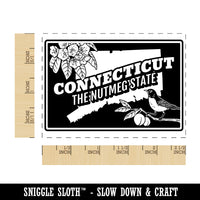 Connecticut Nutmeg Mountain Laurel Robin United States Rectangle Rubber Stamp for Stamping Crafting