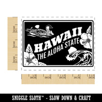 Hawaii Aloha Goose Pua Aloalo Hawaiian United States Rectangle Rubber Stamp for Stamping Crafting
