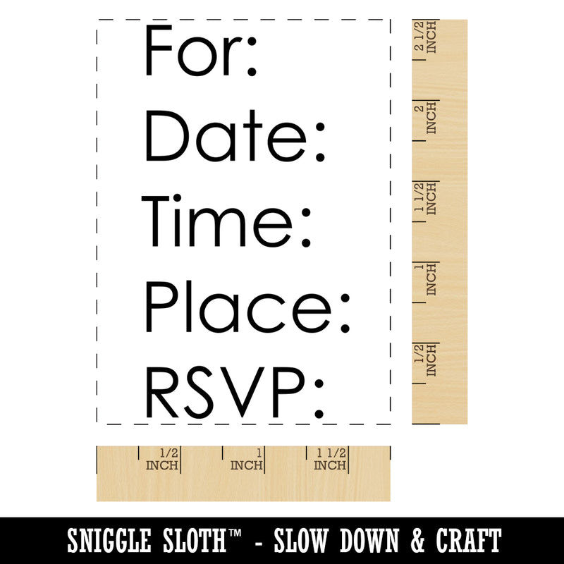 Invitation Party RSVP Rectangle Rubber Stamp for Stamping Crafting