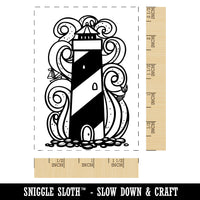 Lighthouse Stylized Crashing Waves Mermaid Sailboat Rectangle Rubber Stamp for Stamping Crafting