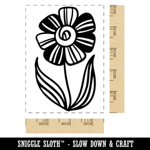 Modern Spring Summer Flower Rectangle Rubber Stamp for Stamping Crafting