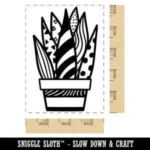 Potted Aloe Vera Succulent Rectangle Rubber Stamp for Stamping Crafting