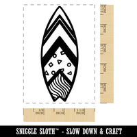 Summer Beach Surfboard Rectangle Rubber Stamp for Stamping Crafting