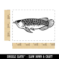 Asian Arowana Aquarium Dragon Fish Rectangle Rubber Stamp for Stamping Crafting