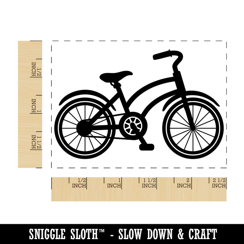 Classic Vintage Bicycle Bike Cyclist Rectangle Rubber Stamp for Stamping Crafting