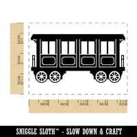 Classic Vintage Locomotive Train Passenger Car Rectangle Rubber Stamp for Stamping Crafting