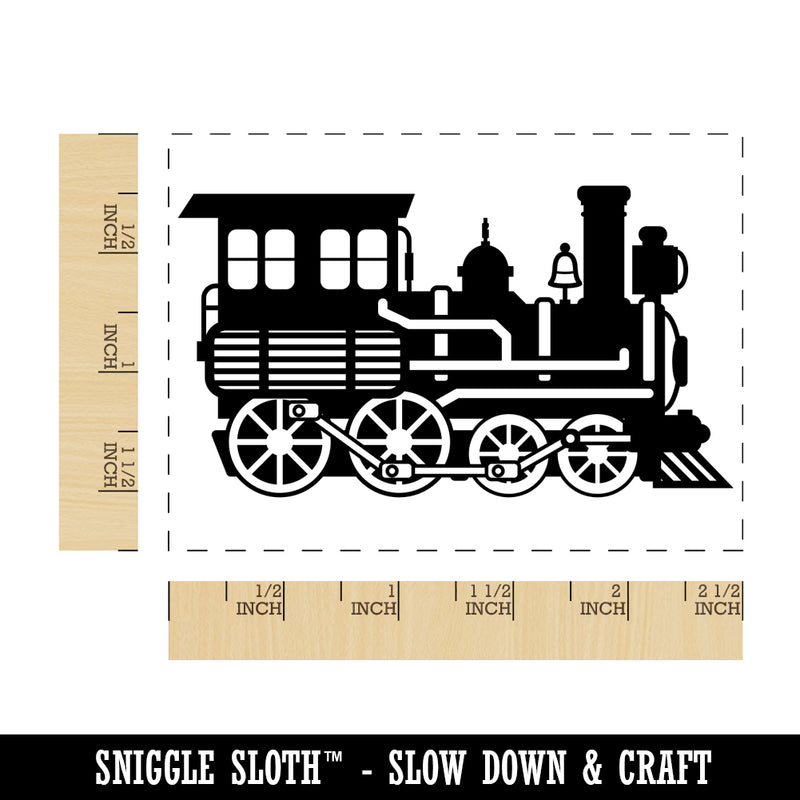 Classic Vintage Locomotive Train Steam Engine Rectangle Rubber Stamp for Stamping Crafting