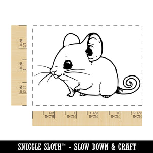 Field Mouse Rodent with Curled Tail Rectangle Rubber Stamp for Stamping Crafting