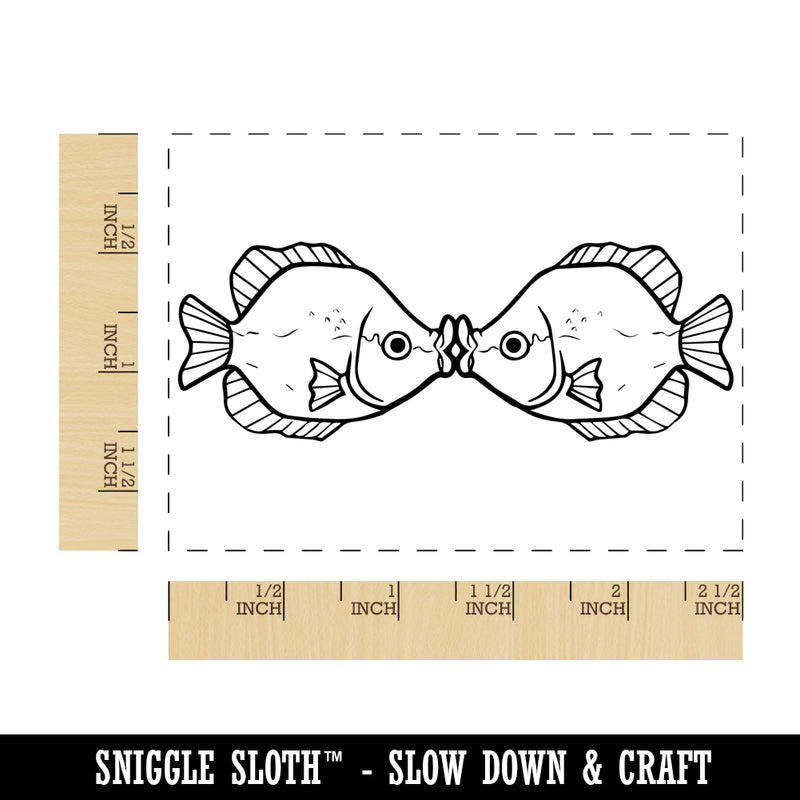 Gourami Kissing Fish Aquarium Pet Rectangle Rubber Stamp for Stamping Crafting