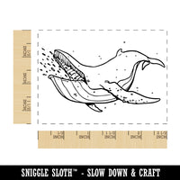 Humpback Whale Eating Small Fish and Krill Rectangle Rubber Stamp for Stamping Crafting