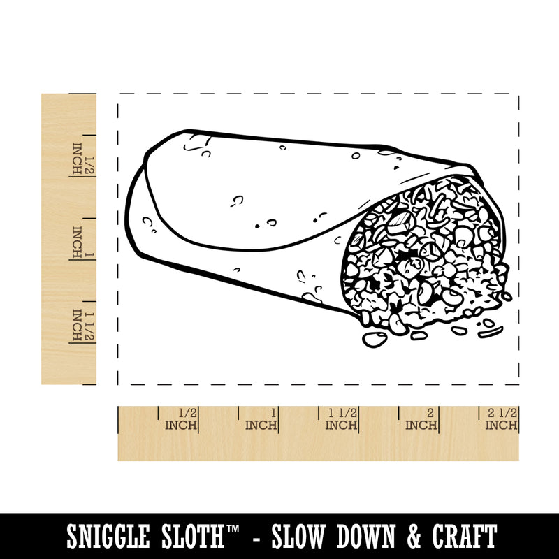 Tasty Stuffed Burrito Mexican Food Rectangle Rubber Stamp for Stamping – Sniggle  Sloth