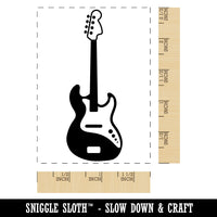 Electric Bass Guitar Rock Musical Instrument Rectangle Rubber Stamp for Stamping Crafting