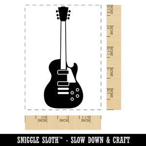 Electric Guitar Rock Musical Instrument Rectangle Rubber Stamp for Stamping Crafting