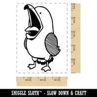 Noisy Seagull Bird with Mouth Agape Rectangle Rubber Stamp for Stamping Crafting