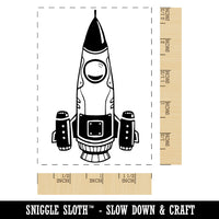 Rocket Space Ship Aircraft Science Fiction Rectangle Rubber Stamp for Stamping Crafting