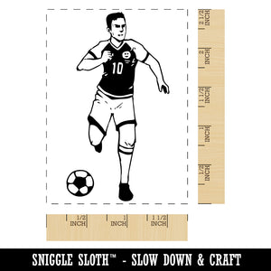 Soccer Association Football Sport Player Rectangle Rubber Stamp for Stamping Crafting
