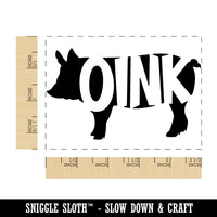 Pig Oink Farm Animal Rectangle Rubber Stamp for Stamping Crafting