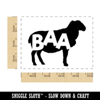 Sheep Baa Farm Animal Rectangle Rubber Stamp for Stamping Crafting