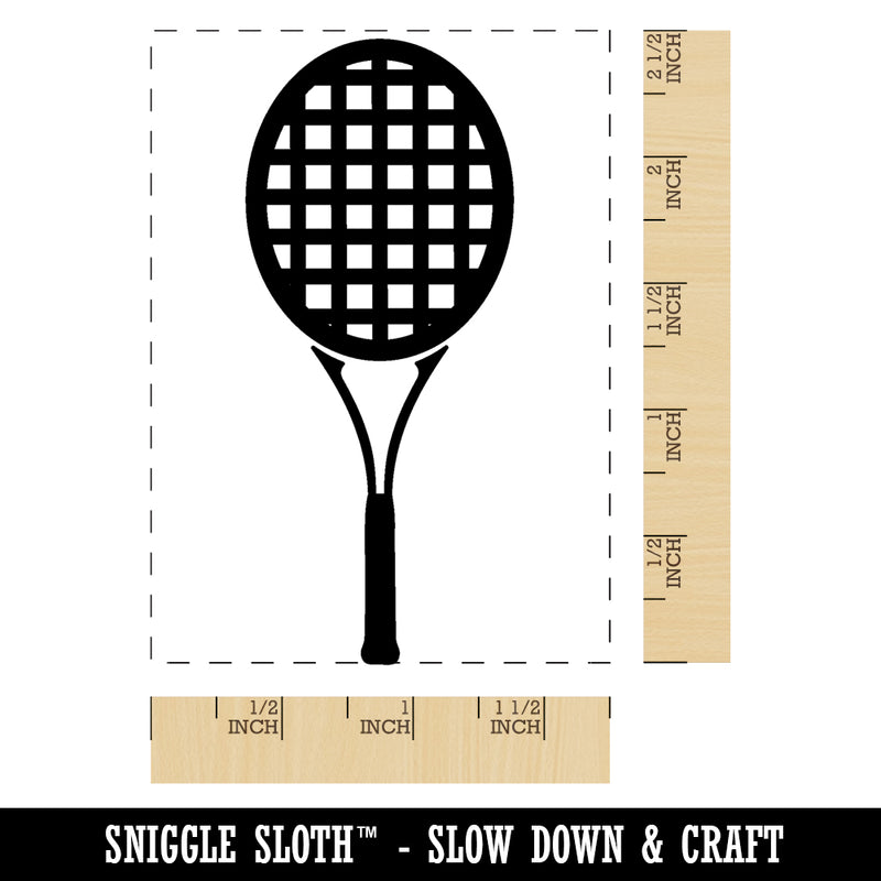 Tennis Racket Racquet Sports Rectangle Rubber Stamp for Stamping Crafting