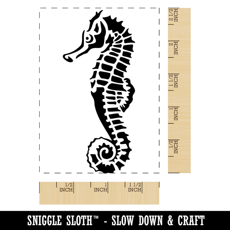 Thorny Seahorse Rectangle Rubber Stamp for Stamping Crafting