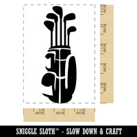 Golf Club Caddy Bag Set Rectangle Rubber Stamp for Stamping Crafting