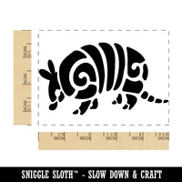 Southwestern Style Tribal Armadillo Rectangle Rubber Stamp for Stamping Crafting