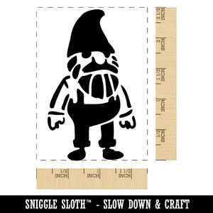 Stoic Standing Garden Gnome Man Rectangle Rubber Stamp for Stamping Crafting