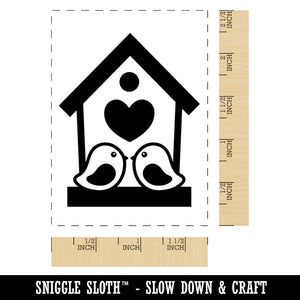 Valentine Bird House Valentine's Day Rectangle Rubber Stamp for Stamping Crafting