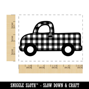 Plaid Truck Rectangle Rubber Stamp for Stamping Crafting
