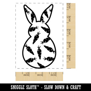Bunny Pattern Carrots Easter Rabbit Rectangle Rubber Stamp for Stamping Crafting