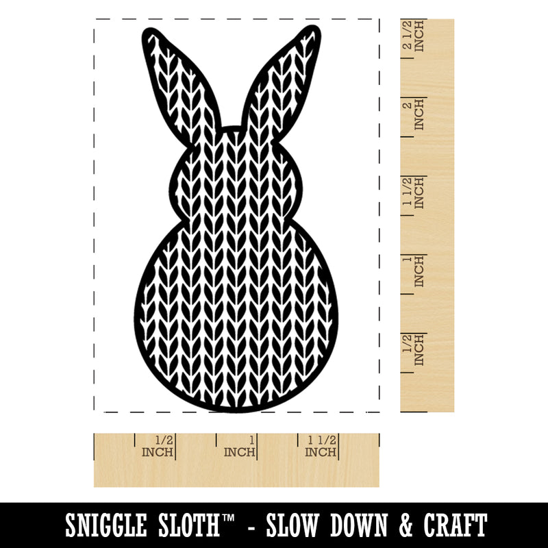 Bunny Pattern Knit Easter Rabbit Rectangle Rubber Stamp for Stamping Crafting