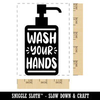 Wash Your Hands Soap Sanitizer Rectangle Rubber Stamp for Stamping Crafting