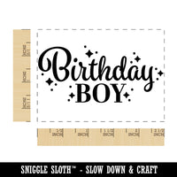 Birthday Boy Celebration Stars and Dots Rectangle Rubber Stamp for Stamping Crafting