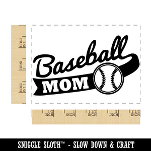 Baseball Mom Banner Rectangle Rubber Stamp for Stamping Crafting