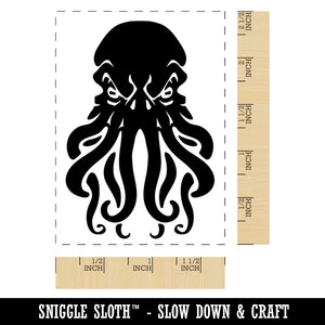 Cthulhu Head Sea Monster Octopus Tentacles Eldritch Horror Rectangle Rubber Stamp for Stamping Crafting