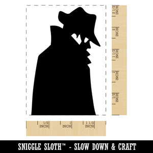 Spy Noir Espionage Trench Coat and Hat Rectangle Rubber Stamp for Stamping Crafting