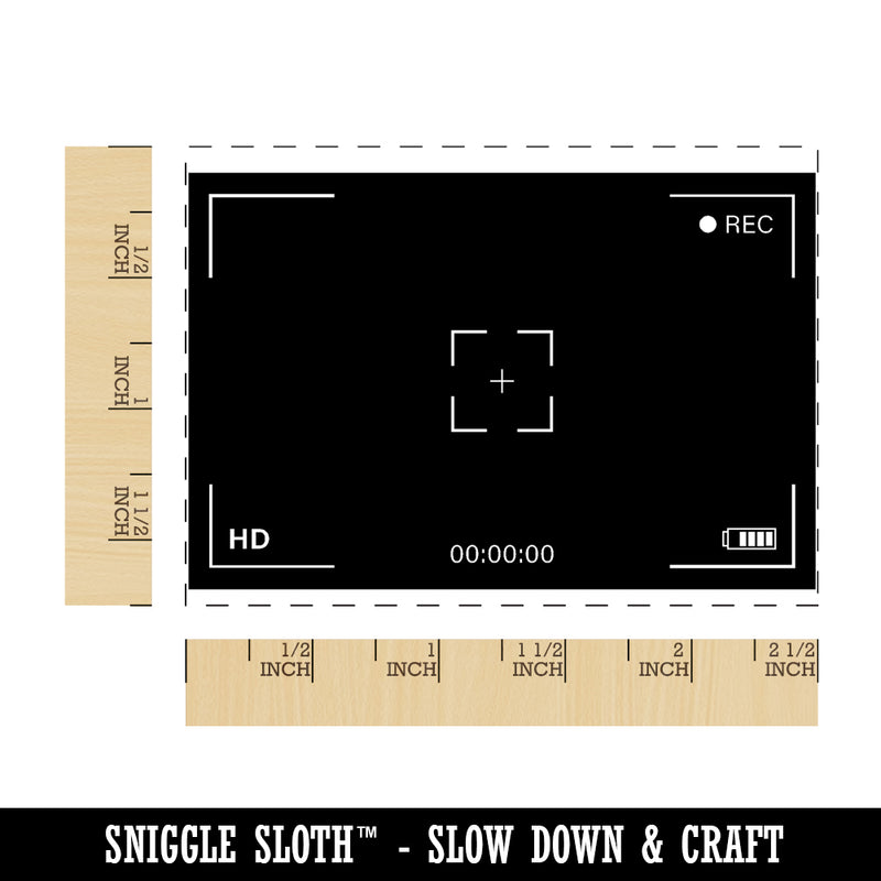 Camera Video Frame Rectangle Rubber Stamp for Stamping Crafting