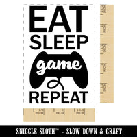 Eat Sleep Game Repeat Console Controller Rectangle Rubber Stamp for Stamping Crafting