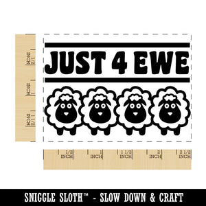 Just Four Ewe You Sheep Gift Rectangle Rubber Stamp for Stamping Crafting