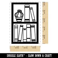 Book Tracker Shelves Succulent Rectangle Rubber Stamp for Stamping Crafting