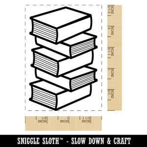 Book Tracker Stack of Books Rectangle Rubber Stamp for Stamping Crafting