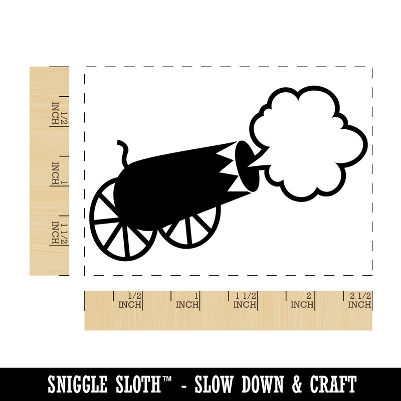 Circus Carnival Cannon Rectangle Rubber Stamp for Stamping Crafting