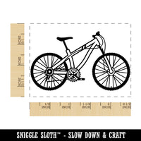 Mountain Bike Bicycle Cyclist Rectangle Rubber Stamp for Stamping Crafting