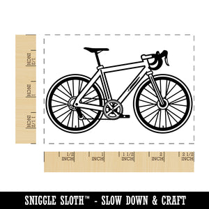 Road Bike Bicycle Cyclist Rectangle Rubber Stamp for Stamping Crafting