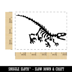 Velociraptor Dinosaur Skeleton Fossil Rectangle Rubber Stamp for Stamping Crafting