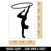 Circus Carnival Acrobat Hoop Ring Handstand Rectangle Rubber Stamp for Stamping Crafting